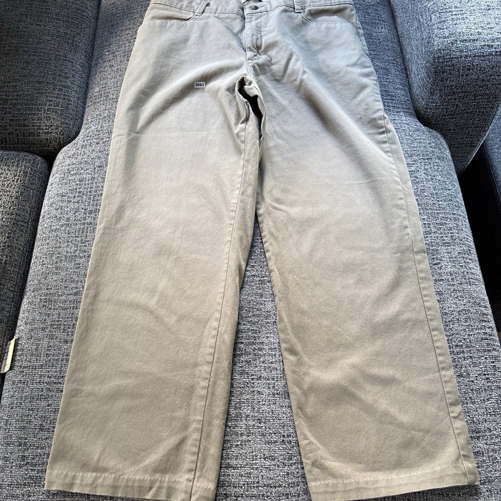 Lee Mens Relaxed Workwear Straight Leg Khaki Pants  Cotton Stretch 14M 49E1232